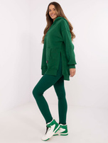 Hurt Ciemnozielony dwuczęściowy komplet z bluzą z rozcięciami