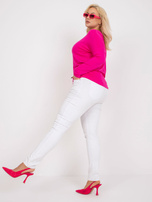 Fuksjowa bluzka plus size z długim rękawem Elisa 