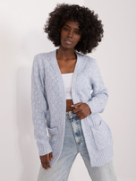 Hurt Jasnoniebieski damski kardigan z kieszeniami MAYFLIES