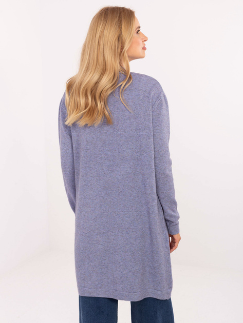 Jasnofioletowy damski kardigan z kieszeniami