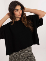 Online velkoobchod Černý krátký oversize svetr.