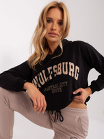 Hurtownia Czarno-beżowy dwuczęściowy komplet dresowy