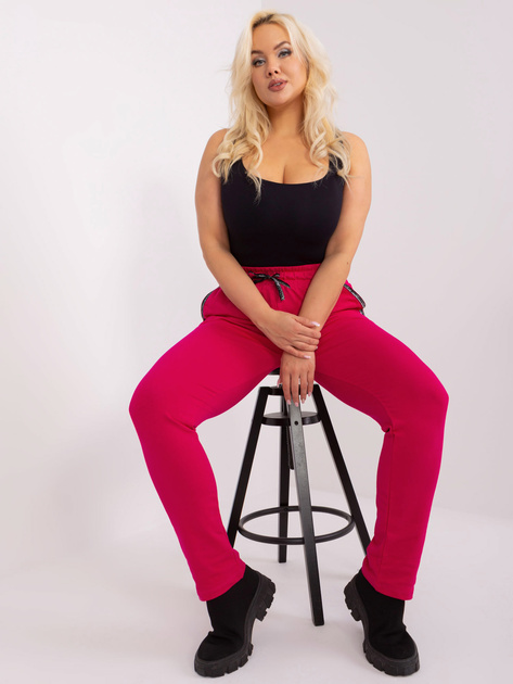 Hurt Fuksjowe dresowe spodnie plus size z bawełny Savage