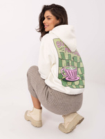 Biała bluza kangurka z nadrukiem Matcha SUBLEVEL 