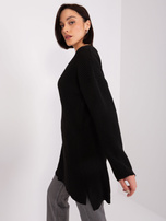 Hurt Czarna sukienka dzianinowa z dekoltem V