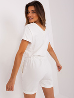 Hurtownia Ecru dresowy kombinezon z krótkim rękawem