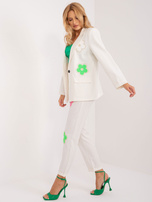 Hurt Ecru dwuczęściowy komplet elegancki z naszywkami