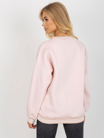 Hurt Jasnoróżowa ocieplana bluza bez kaptura z bawełny