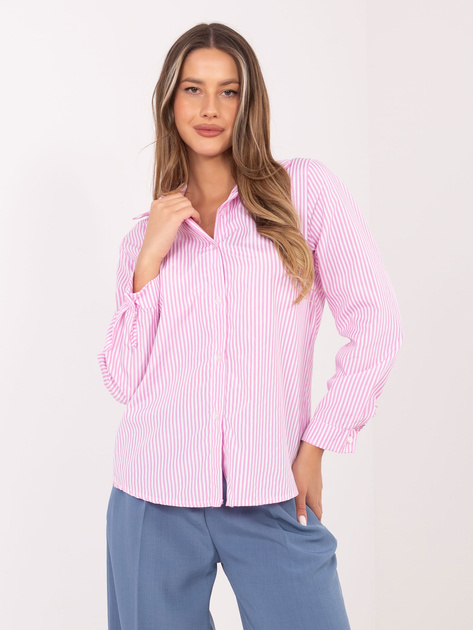 Różowa rozpinana koszula w paski