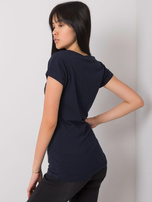 Granatowy t-shirt z aplikacją Haley