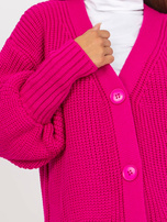 Hurt Fuksjowy długi kardigan z kieszeniami OCH BELLA 