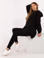 Hurt Czarny dresowy komplet z asymetryczną bluzą