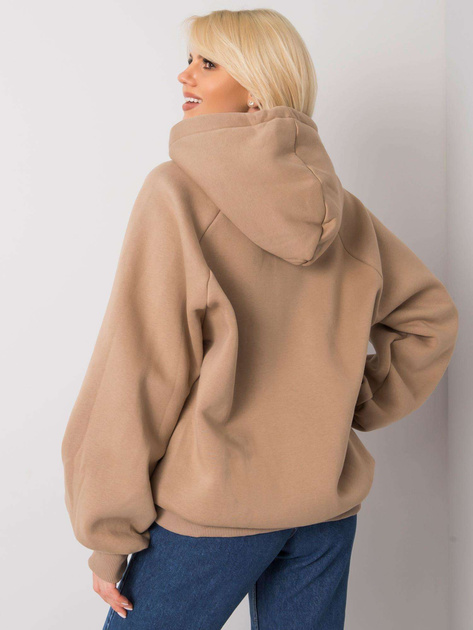 Ciemnobeżowa ocieplana bluza dresowa Dina