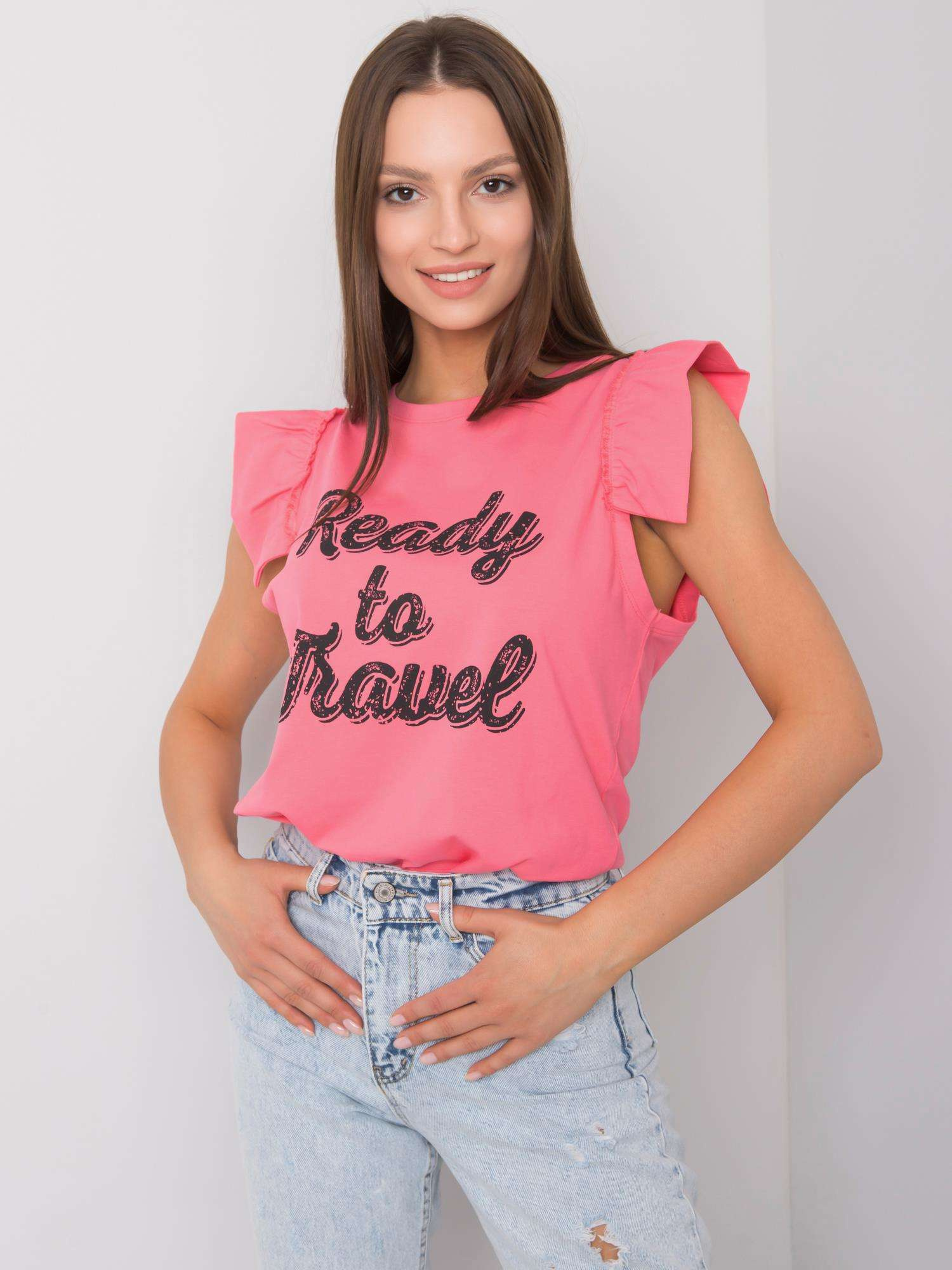 Różowa bluzka z nadrukiem Beverly