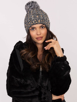 Hurtownia Szara dzianinowa czapka damska