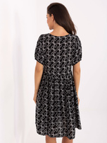 Czarna wzorzysta sukienka z wiskozy SUBLEVEL