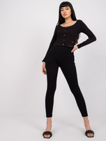 Czarne prążkowane legginsy Caviana RUE PARIS