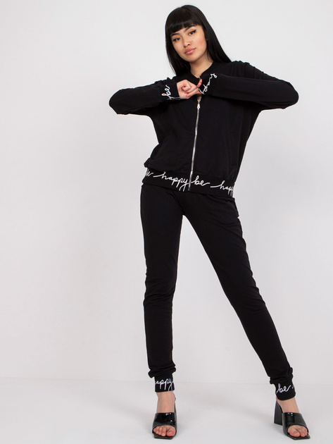 Czarny komplet casualowy ze spodniami