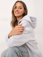 Jasnoszara melanżowa bluza basic z ociepleniem