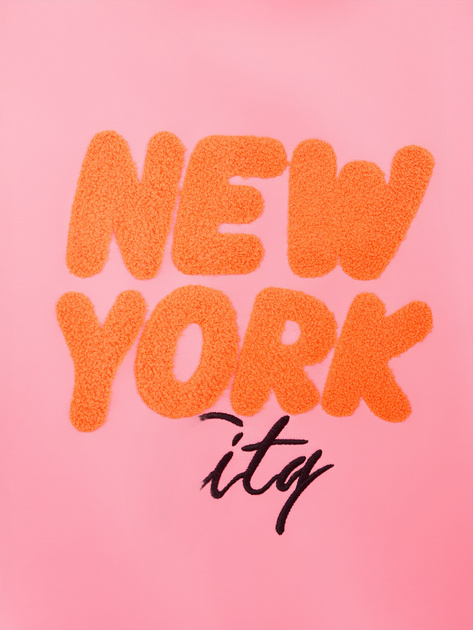 Fluo różowa damska bluza z wypukłymi napisami