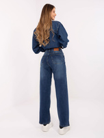 Ciemnoniebieskie jeansy wide leg SUBLEVEL 