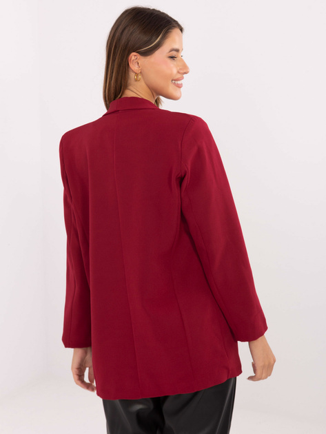 Bordowa damska marynarka bez zapięcia