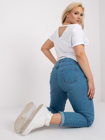 Biała bluzka plus size z dekoltem w serek Dina