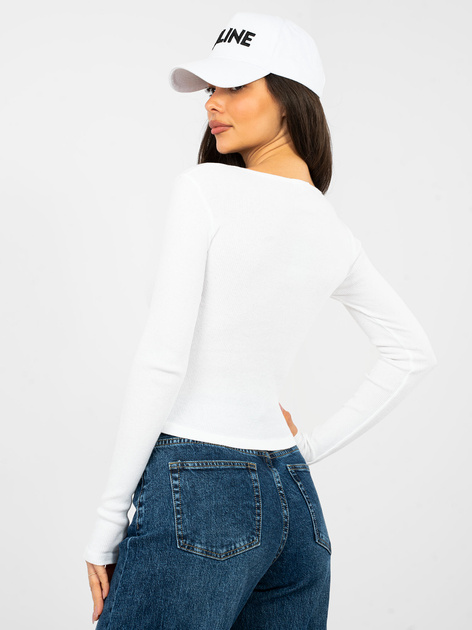 Ecru dopasowana bluzka basic z bawełny