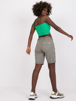 Gray cotton shorts with pockets.
