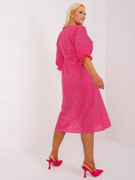 Hurt Dark Pink Plus Size Midi Dress
