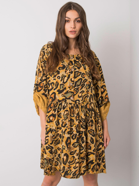 Żółta sukienka z wiskozy Earlene