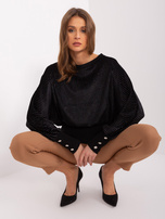 Hurtownia Czarna bluzka wizytowa z długim rękawem RUE PARIS 