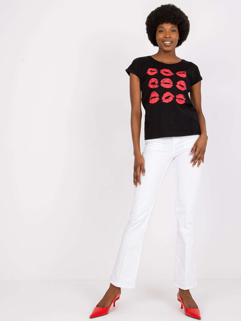 Czarny t-shirt z nadrukiem Malvina MAYFLIES