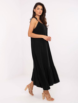 Schwarzes Midi-Kleid aus Musselin OCH BELLA.