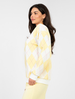 Pastelowa żółta bluza oversize bez kaptura 