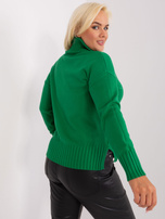 Hurt Zielony damski sweter plus size ze ściągaczami