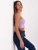 Hurt Liliowy krótki top basic w prążek SUBLEVEL