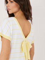 Jasnożółta bawełniana bluzka w paski