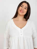 Hurt Ecru bawełniana sukienka plus size z kieszeniami