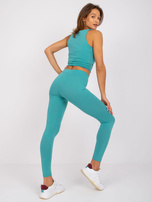 Turkusowe damskie legginsy basic Brigitte