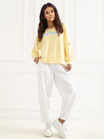 Jasnożółta damska bluza z okrągłym dekoltem RUE PARIS