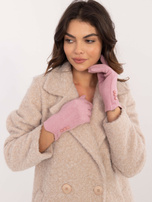 Hurt Brudnoróżowe dotykowe rękawiczki damskie