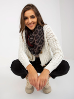 Hurt Czarno-czerwona chusta komin w zwierzęcy wzór 