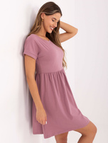 Hurt Brudnoróżowa sukienka basic z bawełny  Dita RUE PARIS 