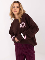 Ciemnobrązowa damska bluza oversize bez kaptura