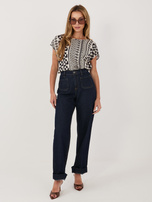 Granatowa letnia bluzka we wzory SUBLEVEL 