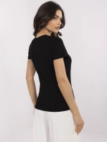 Czarny damski t-shirt z cekinami 