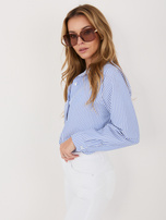 Ciemnoniebieska rozpinana koszula w paski