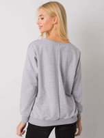Grey melange sweatshirt for women without hood Alodia