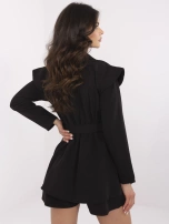 Czarny wizytowy kombinezon damski z szortami